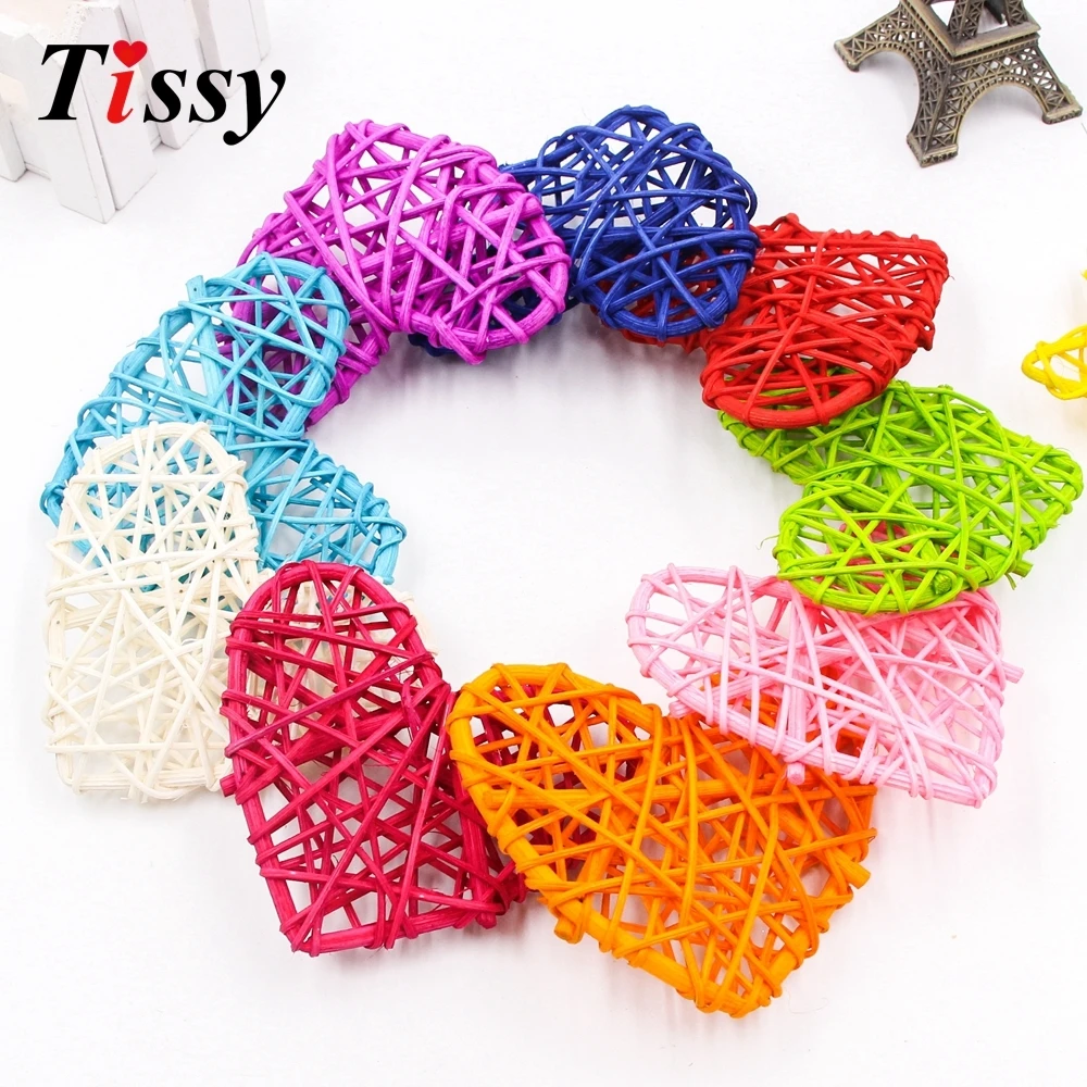 

5PCS 2Sizes Colorful Rattan Round/Heart/Star Sepak Takraw DIY Rattan Ball Home Garden/Birthday/Wedding Party Decoration Supplies