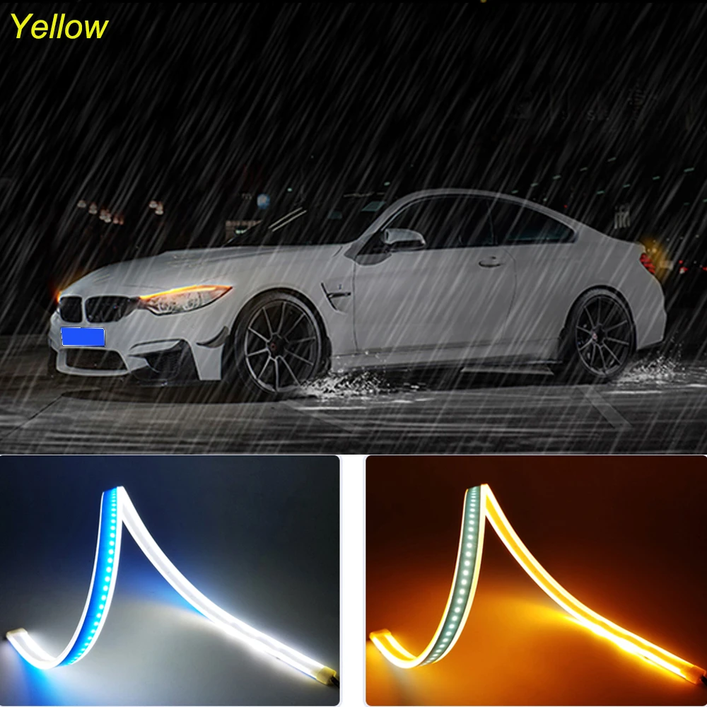2pcs 45cm Daytime Car Running Lights For Mini Cooper R56 R53 Turn Signal Lamp LED DRL Strip