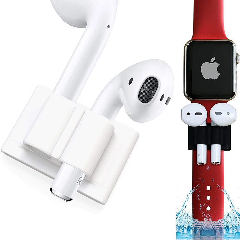 

for Apple AirPods Earphone Accessories Anti-Lost Wireless Headphone Silicone Holder Clip for Apple Watch Band Strap