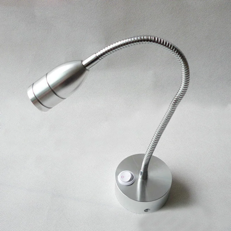

3W LED Hose Spotlight Bed Lamp Flexible 3W Gooseneck Led Wall Light Sconce Lamp