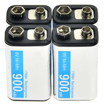 

4x 9V 900mAh NiMh Battery block Cell Power Black PPS Durable Rechargeable