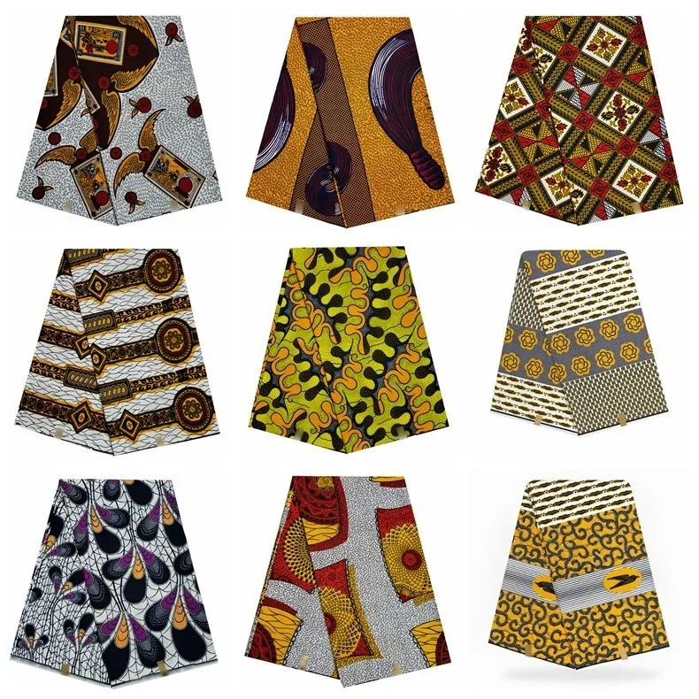 

African Fabric Real Wax Print Nigeria Ankara Cotton 6yard/lot African-wax-print Sewing Fabric High Quality 2019 Tissus