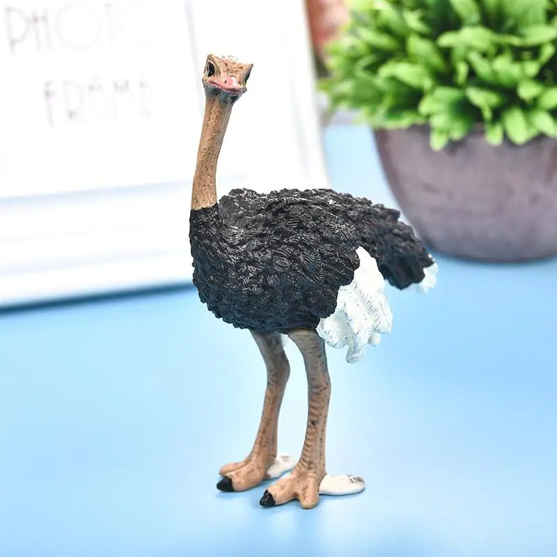 

Cute Simulation Animal Model Artificial Ostrich Bird Figure Fairy Garden Plastic Decoration Educational Statue Toys For Children