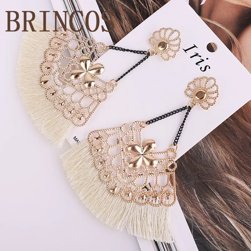 

Bohemian Earrings2019 tassel style personality party ladies jewelry fashion statement long retro gold explosion models korean