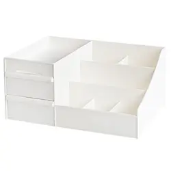Пластик ящик для хранения косметики органайзер для выдвижных ящиков коробка ювелирных изделий контейнер составляют случае косметический