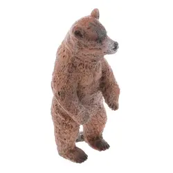 Реалистичные стоял бурый медведь Статуэтка дикого животного Действие Детская игрушка-фигурка подарок