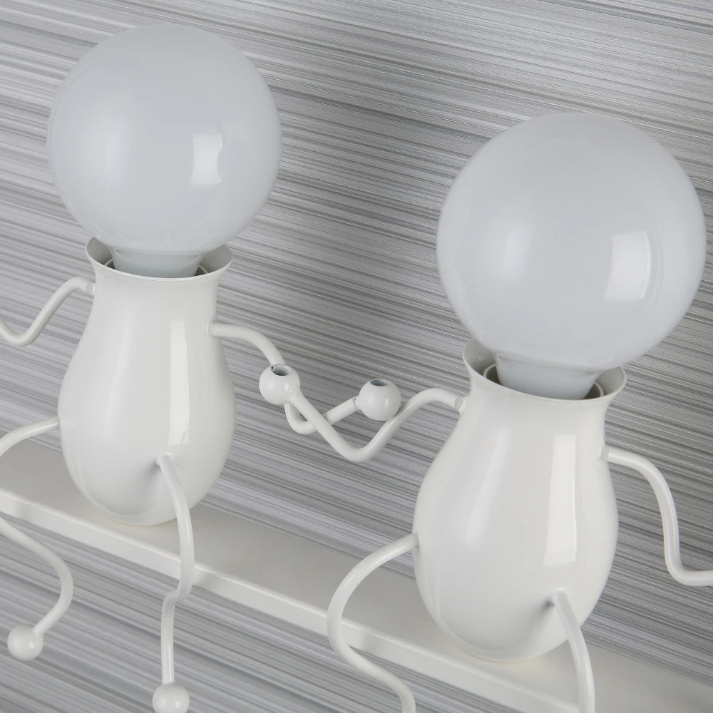 Современная железная светодиодная настенная лампа в американском стиле для спальни, прикроватный настенный светильник в виде мультяшного робота, светильник для детской комнаты E27