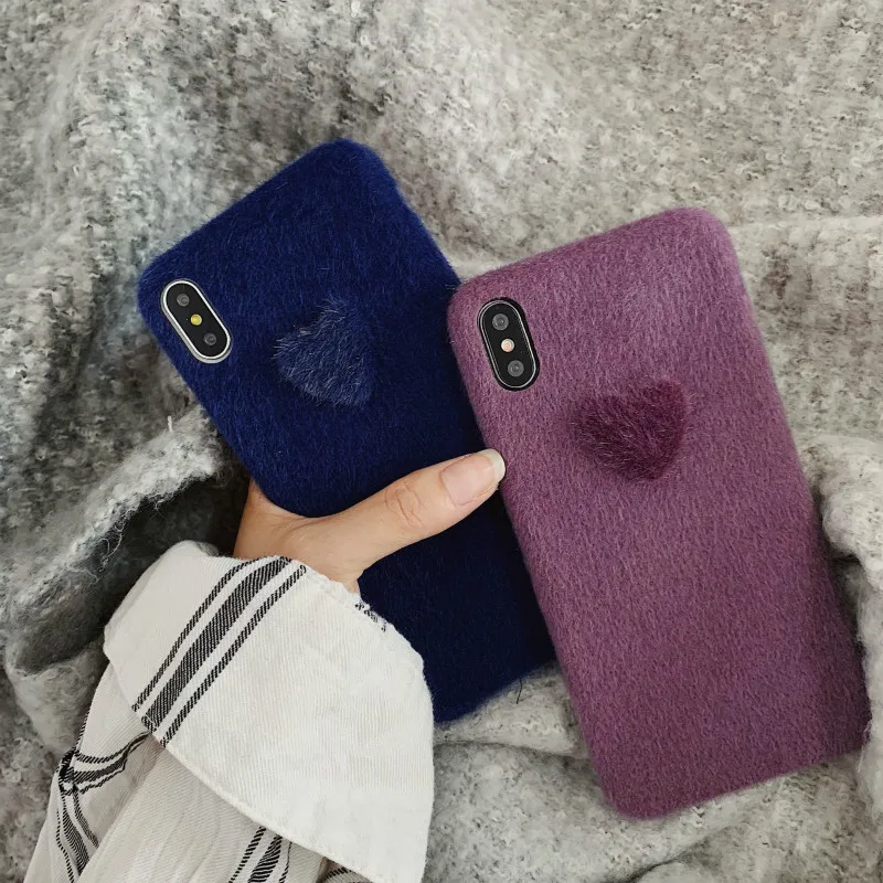 XINDIMAN Soft Plush Phone Case For Apple Iphone 8 7 6 6S Plus X XR XS Max 2019 Fashion covers for iphone7plus 8plus |