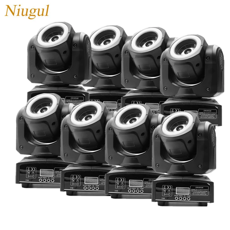 

8pcs 60W RGBW Mini LED Beam Moving Head Light With Light Strip/ Beam Wash 2in1 Stage Light For Club Party/ Bar DJ Spot Lighting