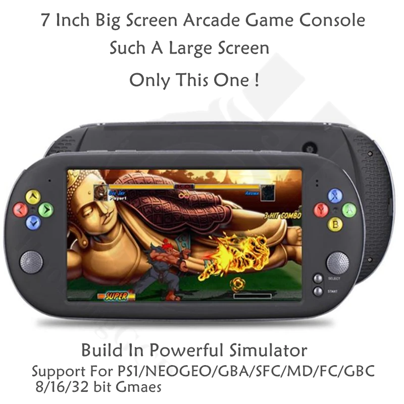  HaoLongGCP Handheld 7 pulgadas Retro videojuego consola para ps1 para neogeo 8/16/32 bit juegos 8GB