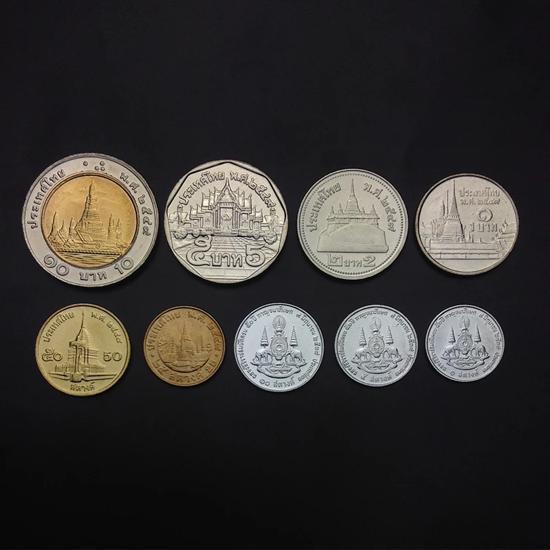 [T-1]Thailand Set 9 PCS Coins, UNC, Uncirculated, Collectibles, Gift, The Young King, 100% Real Genuine Coins, Asian Coin