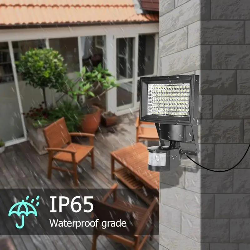 Beste 120 LED Solar Light Muur gemonteerde LED Solar Light 2019 Outdoor Solar Spotlight met PIR sensor Motion Detector dropshipping