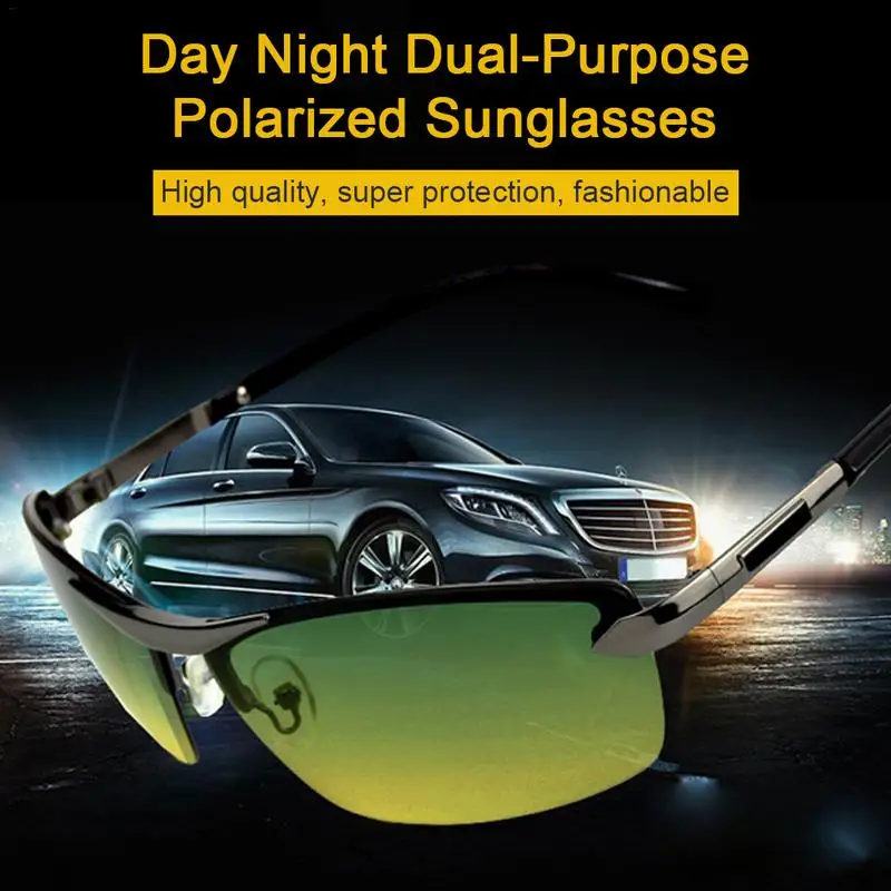 

Day Night Dual-Purpose Polarized Sports Men Road Cycling Sunglasses Night Vision Goggles Outdoor Riding Protection Glasses