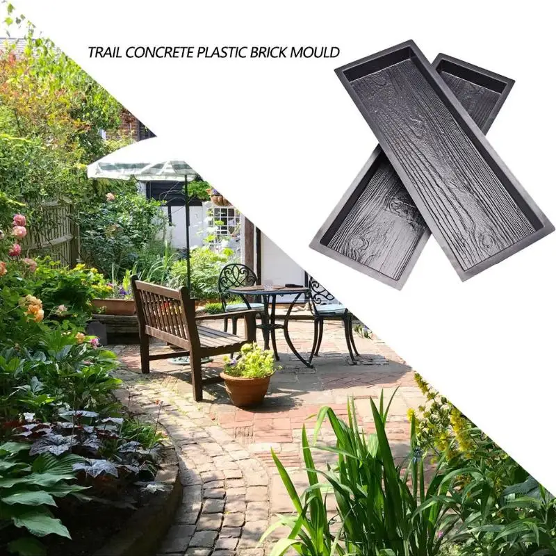 

2 Molds Wood Garden Pavement Mold DIY Stepping Stone Concrete Paving Mould