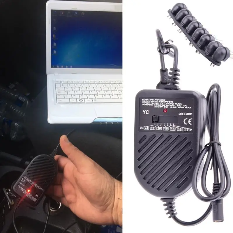 

Auto Car Charge USB Port LED Adjustable Power Supply Adapter Set Detachable Plugs Computer Charger For Laptop Notebook Camera