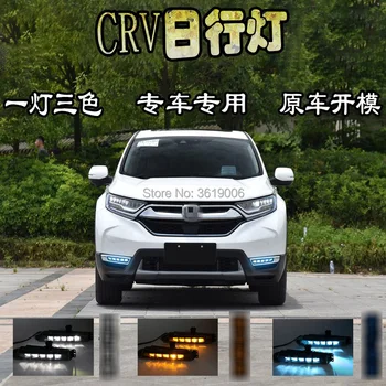 

smRKE For Honda CRV 2017 Car LED DRL Daytime Running Lights White Driving Light Waterproof Car Styling