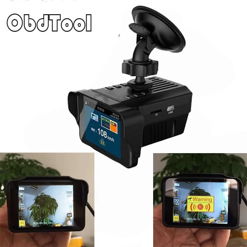 

OBDTOOL H588 Car DVR Camera Recorder Anti Speed Radar Detector Combo 2in1 Russian or English Language