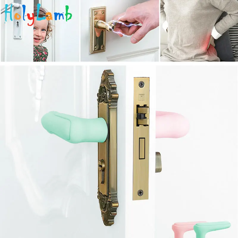 1Pcs Silica Gel Child Protection Door Handle Protection Handle Pad Protection From Children Door Stop Security Stopper Door Lock