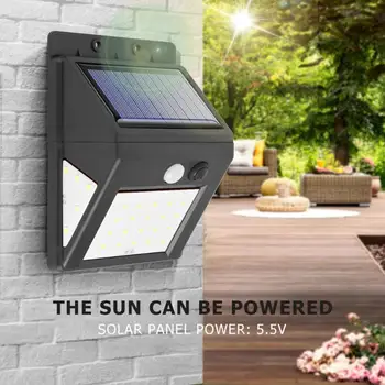 

30/40/60 LED Solar Lights Outdoor PIR Motion Sensor Activated Separable Light for Garden Security Waterproof Wireless Wall Lamp
