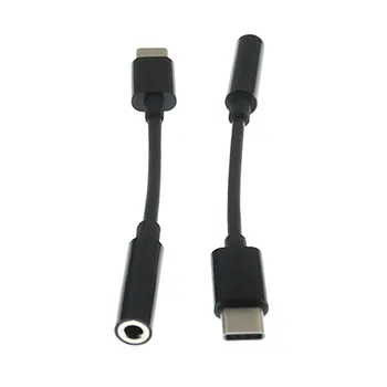 

10pcs/lot USB 3.1 Type-C to DC 3.5mm Hadphone Adapter Voice Control Conversion Audio Cable Black 9cm