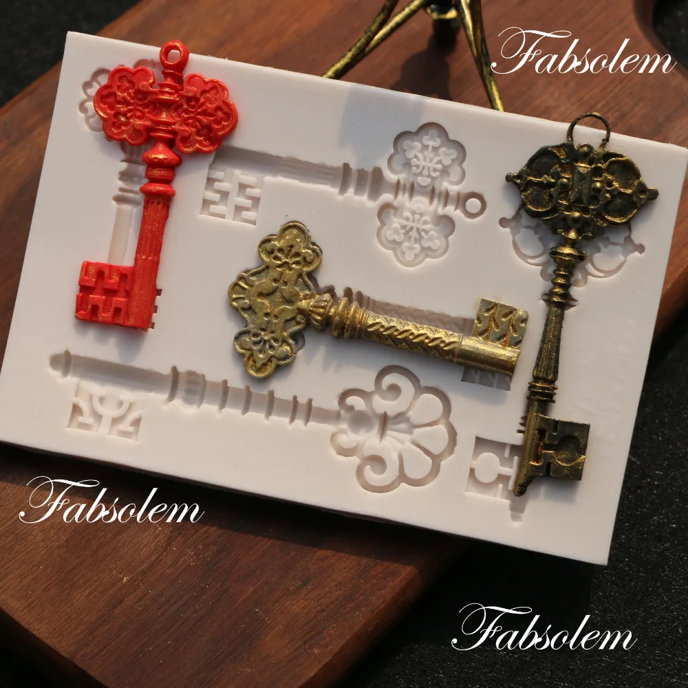

N114 Key style silicone fondant cake molds cake decorating tools sugar craft tool chocolate soap mould kitchen