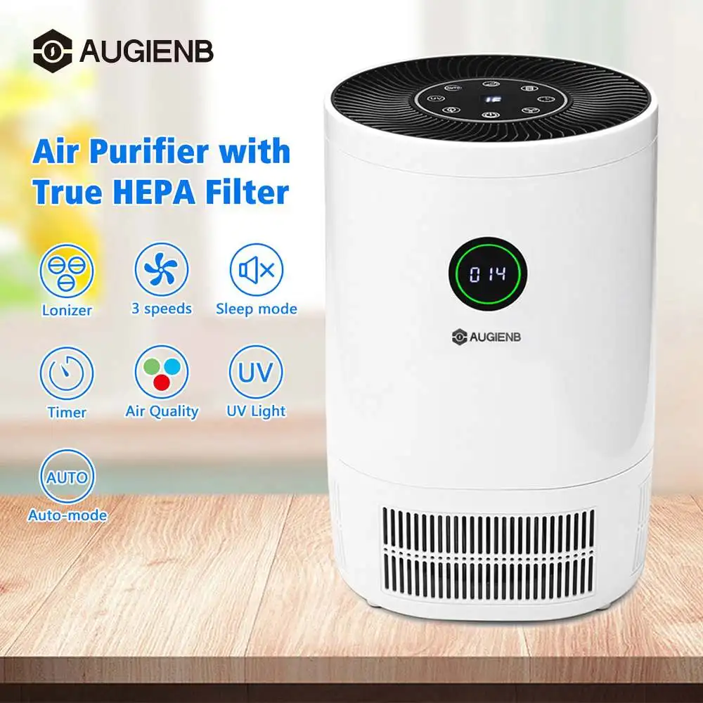 

AUGIENB 2019 New Air Purifier Ionizer With HEPA Filter Remove Odor Smoker Dust Air Filter For Home Room Air Cleaner Filter