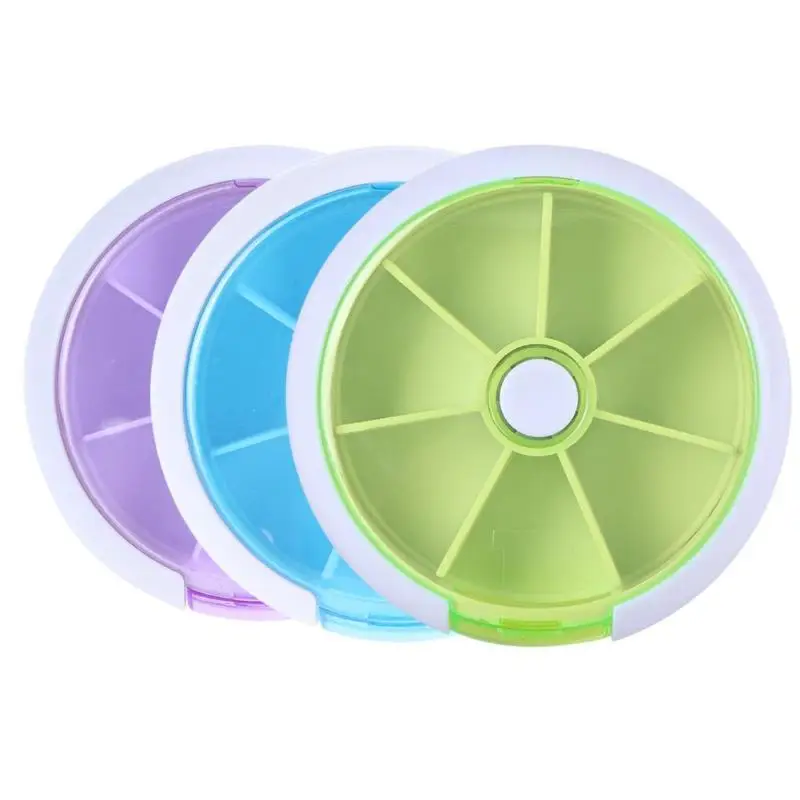

7Day One Week Round Portable Pill Case Medicine Box Storage Organizer