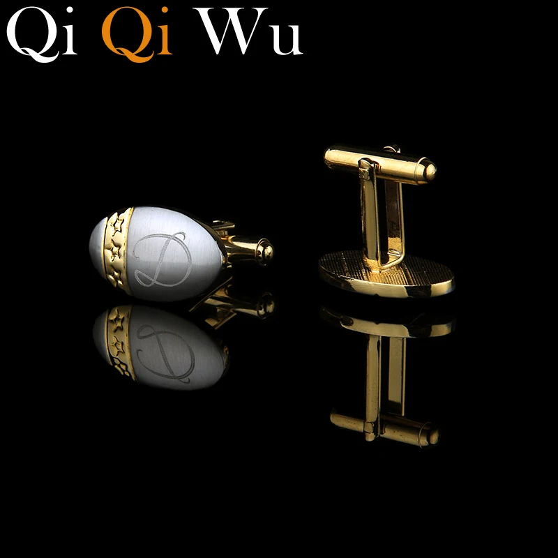 Qi Wu золотые Заказные запонки персонализированные французские свадебные подарки