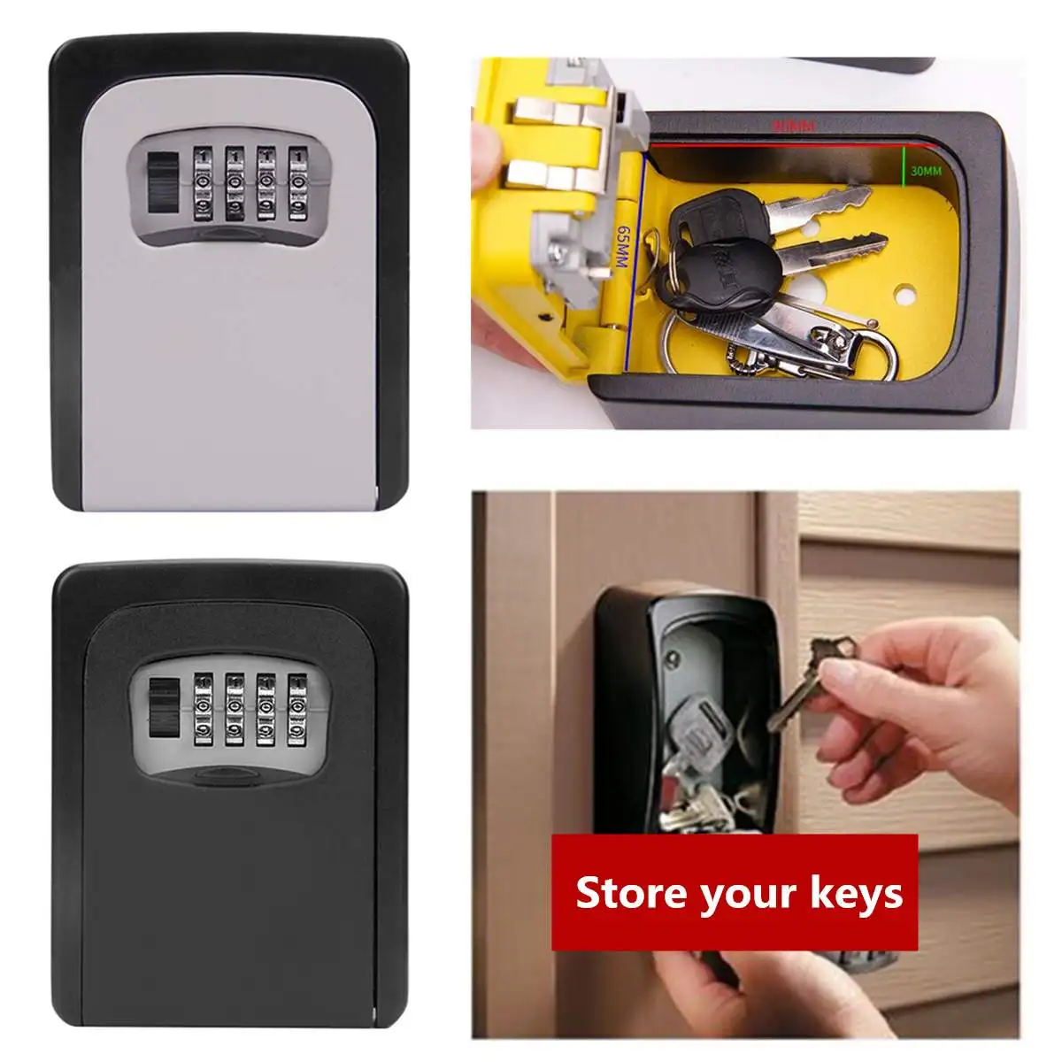 2019 офис cassaforte seguridad прочный ключ замок для хранения безопасности коробка настенный держатель 4 цифры комбинации безопасный Органайзер
