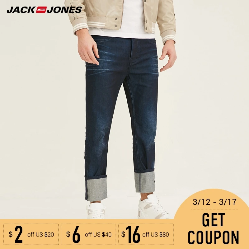 Jack Jones Бренд 2018 Новинка  Мужские Джинсы с Хлопка 99% Ткань Тянётся Вид застежки-Пуговицы Мужские Одежды 217132524