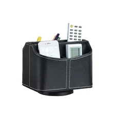 PPYY Новинка-1 шт. 360 Вращающийся pu кожаный ящик для хранения пульт дистанционного управления отделочная коробка для ювелирных изделий черный