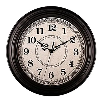

Silent non-ticking Round Contemprary Antique Wall Clocks (12 inches) Decorative Vintage style black