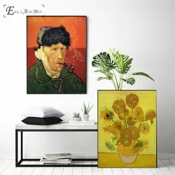 Ван Гог Подсолнечник портрет Винтаж Печать плакатов картина маслом на холсте стены книги по искусству фрески картины для гостиная