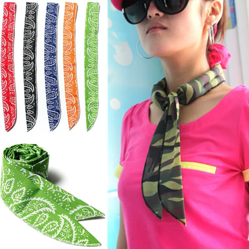 

Summer Multi Function Ice Collar Scarf Women Men Neckerchief Print Flower Cotton Body Cooler Cooling Scarf Wraps Necktie Heaband