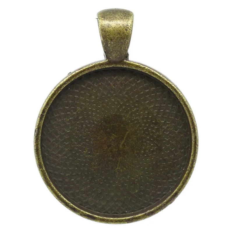 

Lovely Charm Pendants Round Antique Bronze Veins Carved Cabochon Setting(Fits 25mm Dia) 3.6x2.8cm,10PCs (B25672)