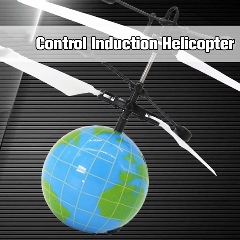 

New Globe Design Induction RC Ball Sensor Control Fancy LED Light USB Charging Mini Shockproof RC Helicopter Toys For Gifts
