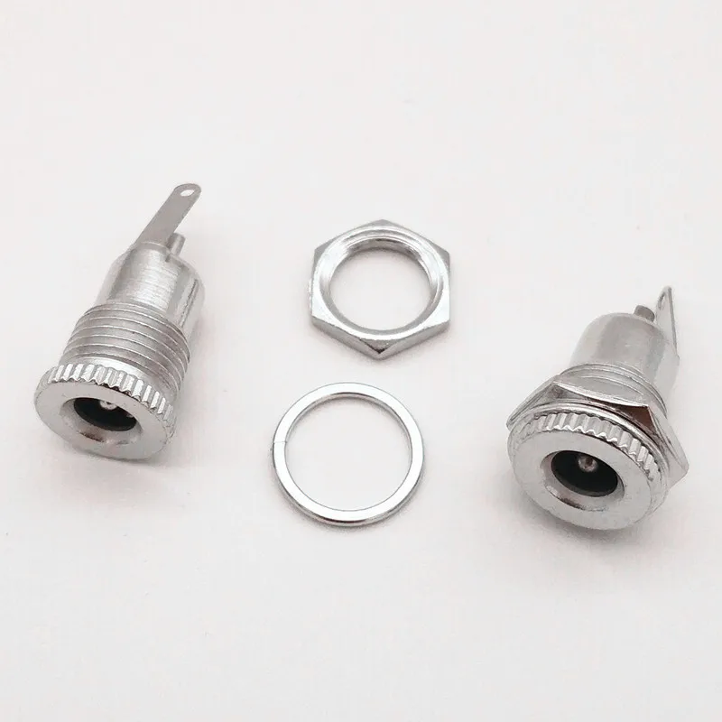 

DC Power Jack Socket Female Panel Mount Connector Metal Open Hole 11MM 5521 2pcs