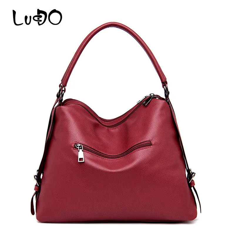 LUCDO الحقيقي انقسام جلد الغزال يد النساء الفاخرة العلامة التجارية حقيبة كتف مصمم عالية الجودة كبيرة رسول أعلى-حقائب بيد كيس