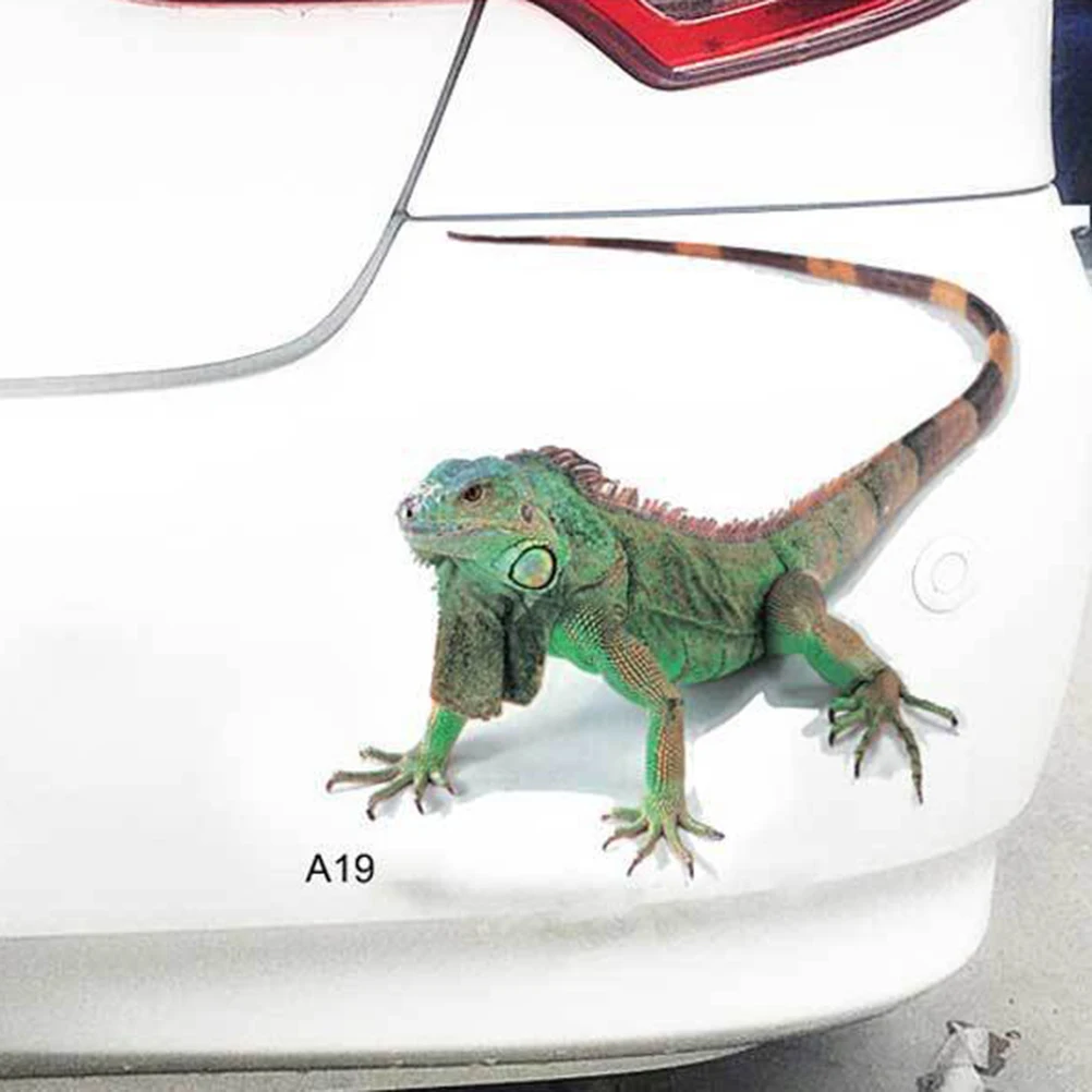 1PC Lifelike Nontoxic Wear resistant Lizard 3D Animals Car Sticker Car