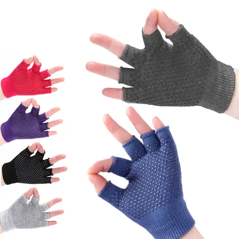 

Dot glue Anti-Slip yoga gloves half-finger finger yoga gloves perspiration wear sports Outdoor Running Hiking