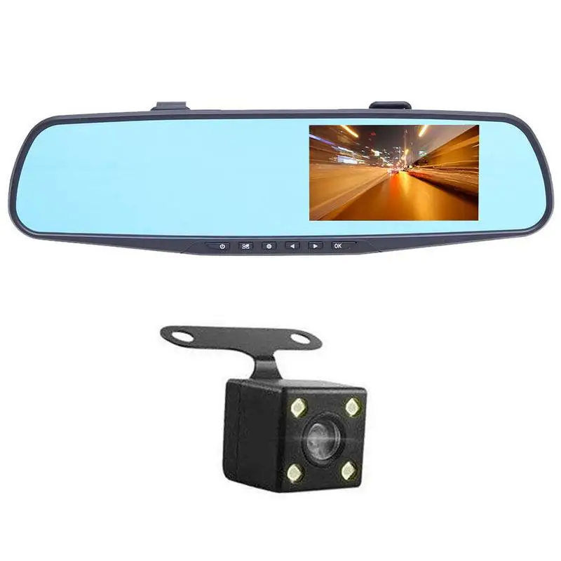 Quelima 4 3 дюймов TFT двойной Лен HD Автомобиль SUV DVR видео тире камера 1080P