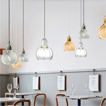 Nordic Modern LED Pendant Lights Clear/gray/amber Glass Pendant Lamp Lampshade Hanging Lamp Cafe Bar Restaurant Light Fixtures northern europe concise art fashion glass pendant light cafe bar restaurant livingroom library decoration lamp free shipping