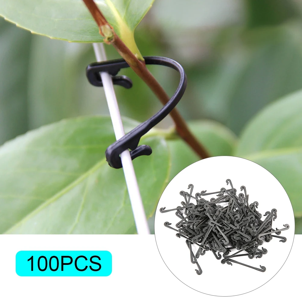 

100Pcs Grape Grafting Clips Garden Plant Tied Buckle Fixed Lashing Hook Grape Vine Fixing Clamp Black Garden Planting Tools New