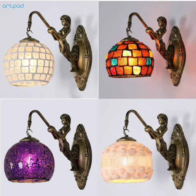 Artpad Mediterranean Style Decoration Turkish Mosaic Lamps Handmade Stained Glass Sconces Antique Wall Lights For Home Lighting Artpad Mediterranean Style Decoration Turkish Mosaic Lamps Handmade Stained Glass Sconces Antique Wall Lights For Home Lighting