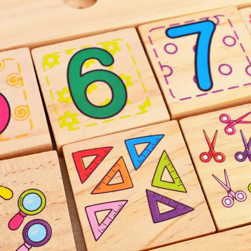 Детские красочные деревянные Монтессори матч Игра настольные фигуры для детей подсчет Математика раннее образование обучение Обучение Математика игрушки