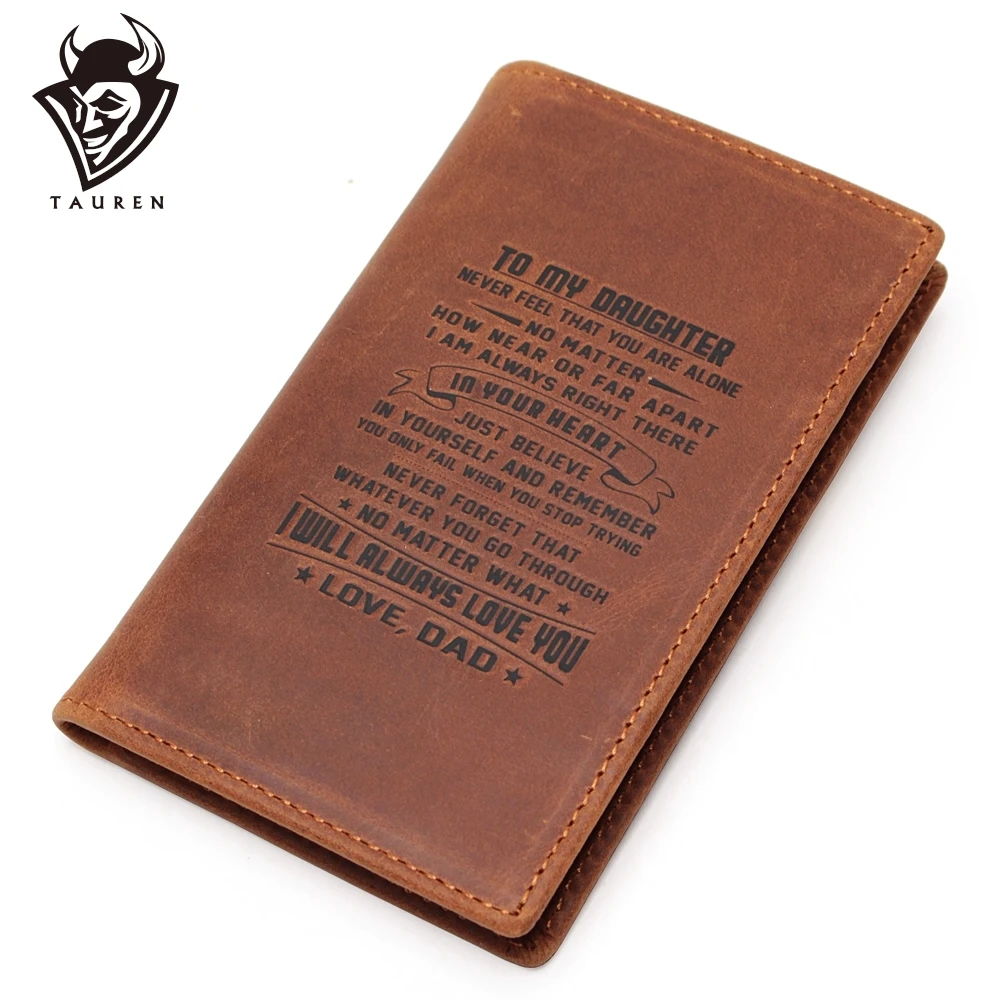 

Parent To Childen Gift Wallet Card Slots RFID Blocking Genuine Leather Holder Crazy Horse Card Holder Organ Card Bag
