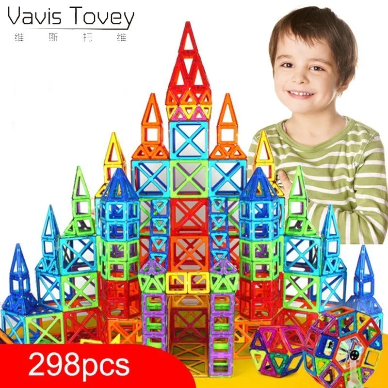 

Vavis Tovey 100-298pcs Designer Construction Set Model & Building Toy Plastic Magnetic Blocks Educational Toys Kids Gift