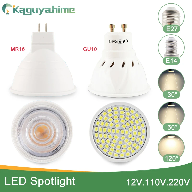 

Kaguyahime Dimmable LED Spotlight Led Lamp MR16 E27 GU10 GU5.3 MR11 6W 7W 8W 220V DC 12V Spot LED Bulb Light Lampada Bombillas