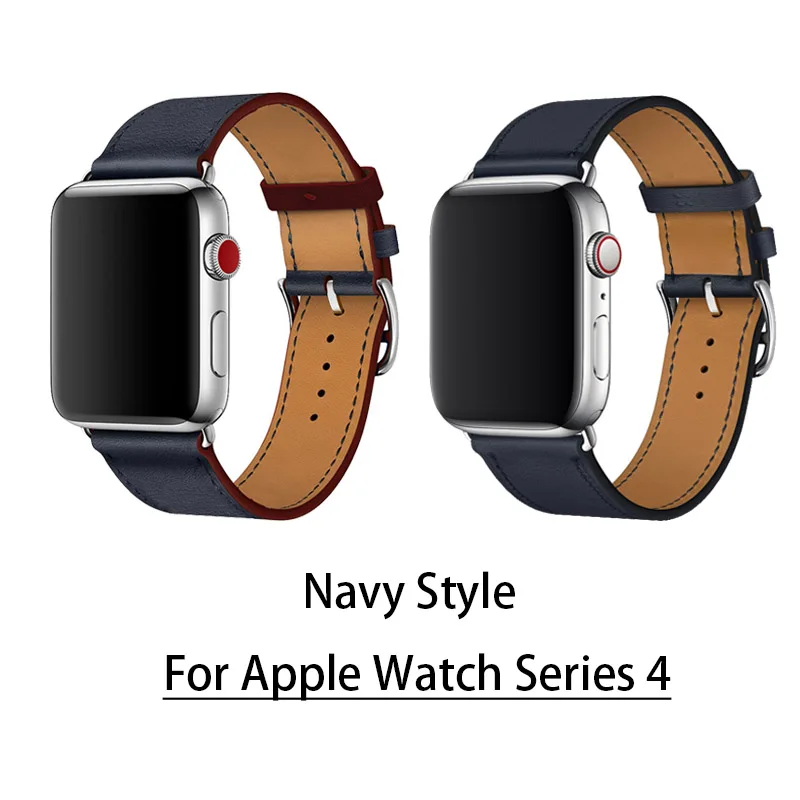 Ремешок кожаный для Apple Watch Series 4 браслет из натуральной кожи 1 2 3 herm 38 мм 42