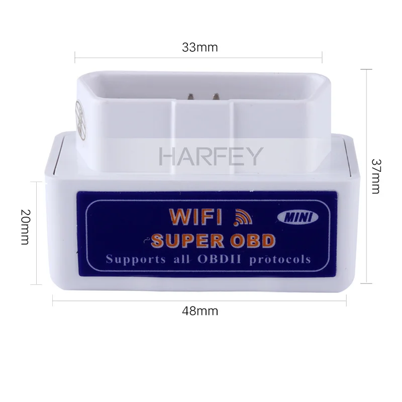 Harfey wifi OBD2/OBDII автоматический диагностический сканер Wi-Fi диагностический инструмент 17x20x10 мм для автомобиля Android gps Авторадио Стерео Navi плеер